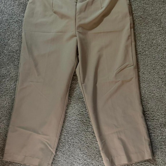 Alfred Dunner Pants - Alfred Dunner Tan  Beige Trousers Size 20W Pants Elastic Waist Pockets